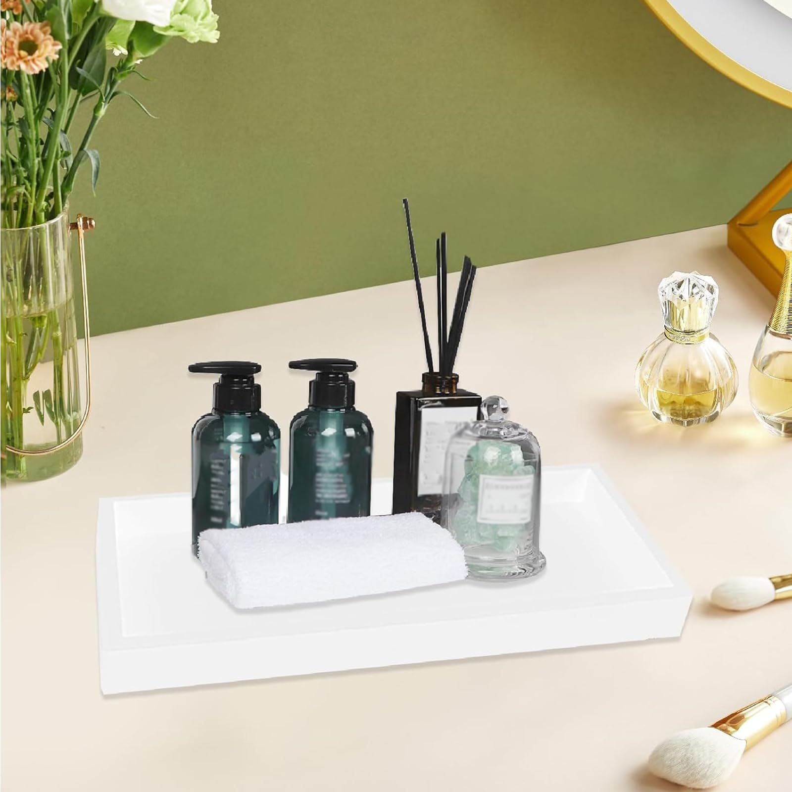 2 Vassoi Da Bagno In Silicone - Portaoggetti Per Doccia, Lavandino, 20x10 Cm, Nero - Foto 4