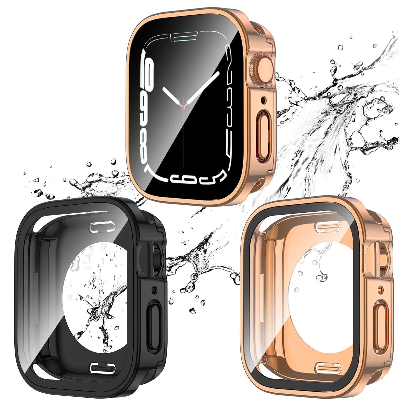 2-Pack Waterproof Case for 44mm Apple Watch SE 3/2/1 Series 6/5/4