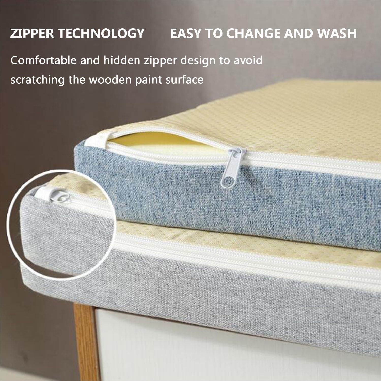 Cuscini Seduta Giardino Impermeabili - Set 2 Pezzi Trapuntati Con Federa Removibile - Foto 5