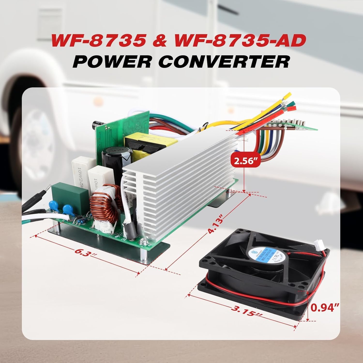WF-8735 35 Amp RV Power Converter for Lead-Acid Battery,Three Stages Smart Charge,Compatible with WF-8735,WF-8735-AD,WF-8735-P and Other WF-8700 Series Power Converter