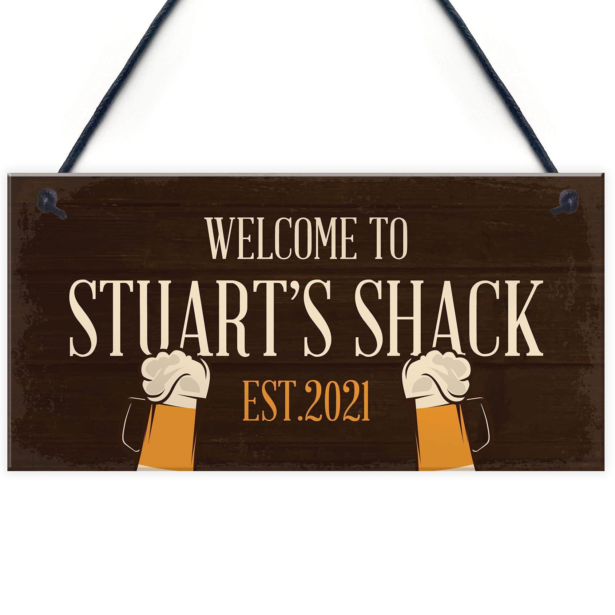 Red Ocean Personalised Bar Shack Sign Novelty Garden Home Bar Man Cave Garden Shed Sign