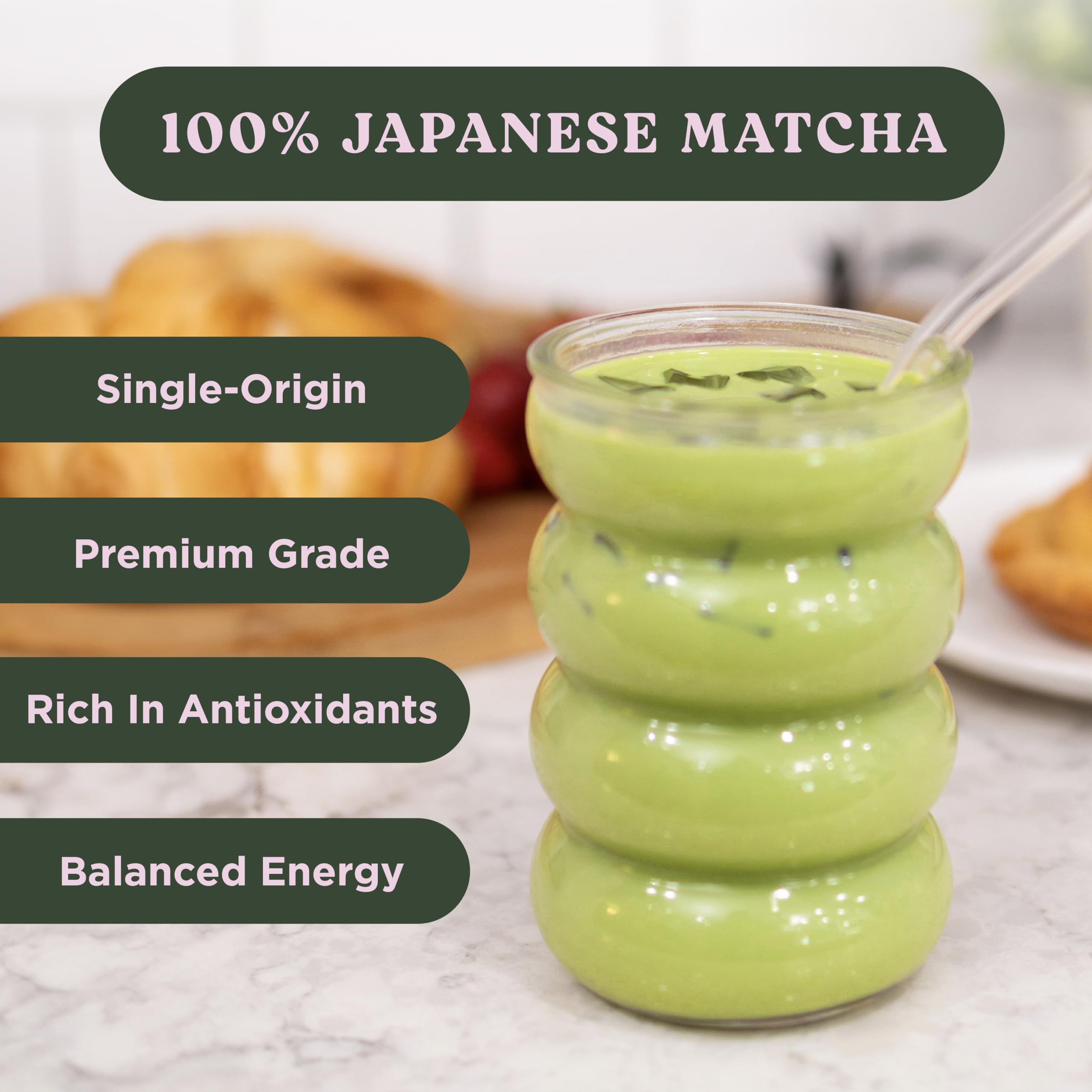 The Harmony Matcha Lavender 10 Sticks Premium Japanese Matcha Powder Rich in Antioxidants L-Theanine Sweetened with Organic Sugar — view 6