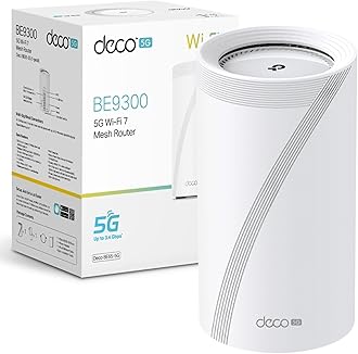 TP-Link Deco BE65 5G(1-pack) Whole Home Mesh Wi-Fi 7 System, BE9300 Tri-Band WiFi Booster, AI-Driven WiFi Router, Connect Over 200 Devices, 2.5G Connectivity Wired &Wireless, Gaming&4K, Easy Setup