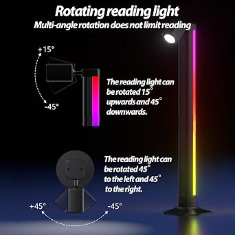 LED Light Bars, 2pcs Smart RGB Lightbar with Book Light, Ambient Lighting with DIY/Music Sync/ 8 Scene Modes, Gaming Lights LED TV Backlight with App Control, Colour Changing Light Bars for Room [Energy Class A+]