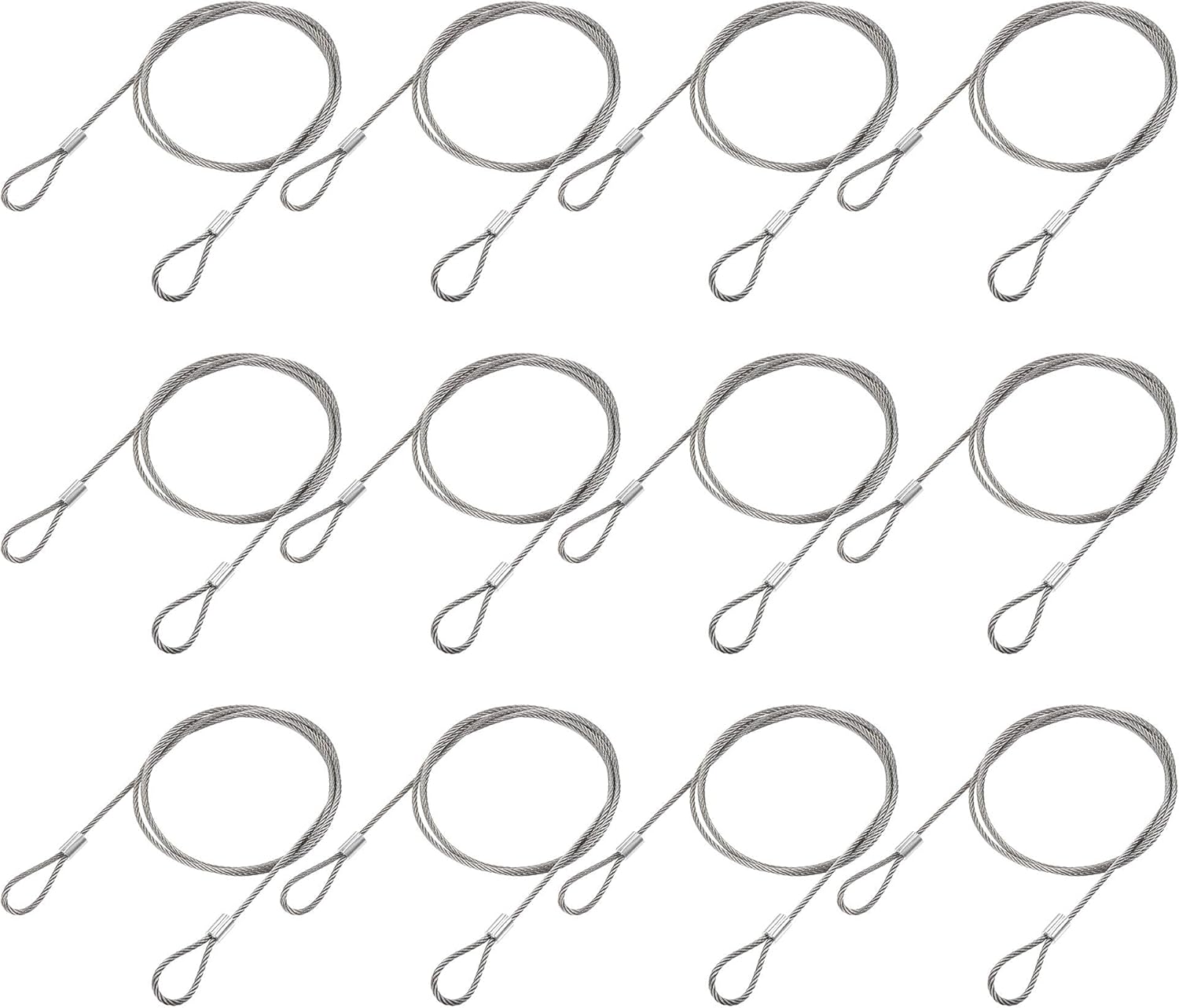 uxcell Picture Hanging Wire Kit, 12pcs 1M Double Ring Hanging Wire for