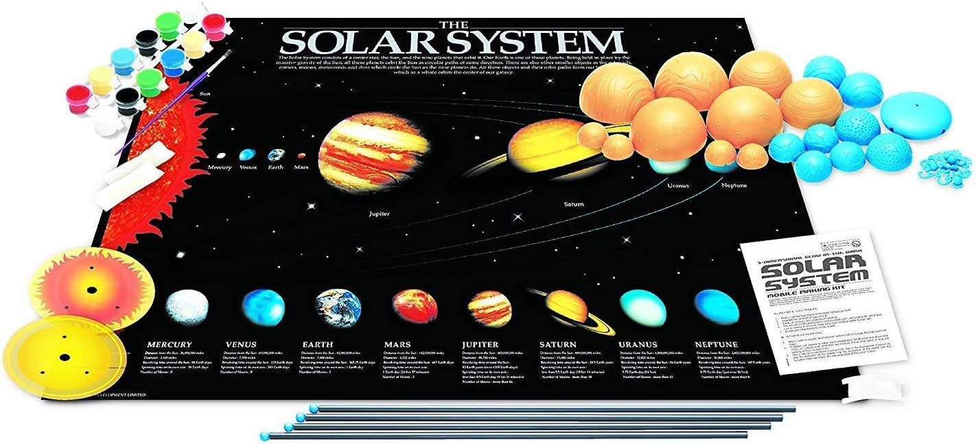 Star Magic 3D Glow-in-The-Dark Solar System Mobile Making Kit