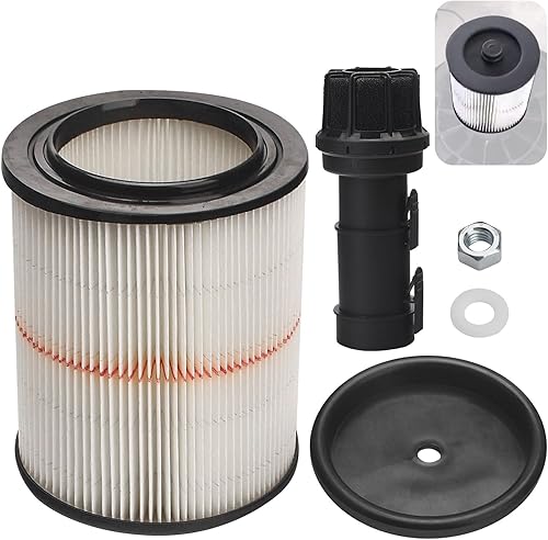Juego de cartuchos de vacío generales y tuerca de filtro con placa 73316 83872 para todas las aspiradoras húmedas y secas Craftsman de 5 galones o