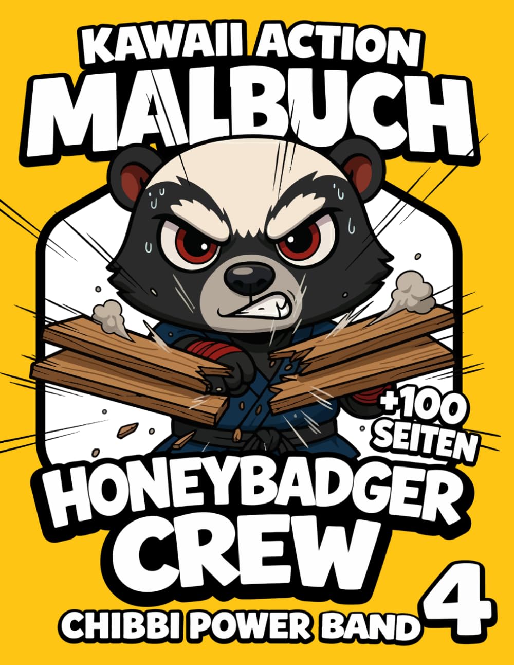 Kawaii Action Malbuch 6–8 Jahre – 100 Seiten Action Szenen zum Ausmalen & Ausschneiden | Band 4: Kreatives Beschäftigungsbuch mit klaren Linien, dynamischen Motiven und 4+1 Collage System