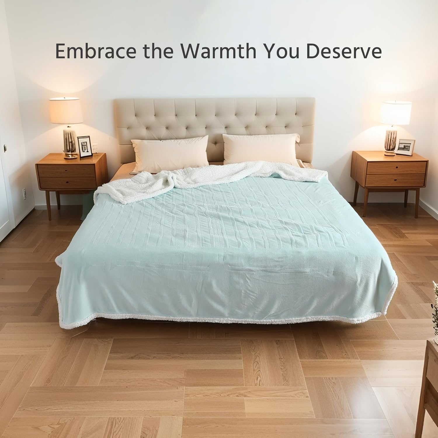 Electric Heated Blanket Full Size 72x84 Inch - Super Soft Flannel, 10 Heat Settings, 1-12H Auto Shut Off, Machine Washable, Easy Controller, Perfect for Winter Warmth - Light Green - Image 6