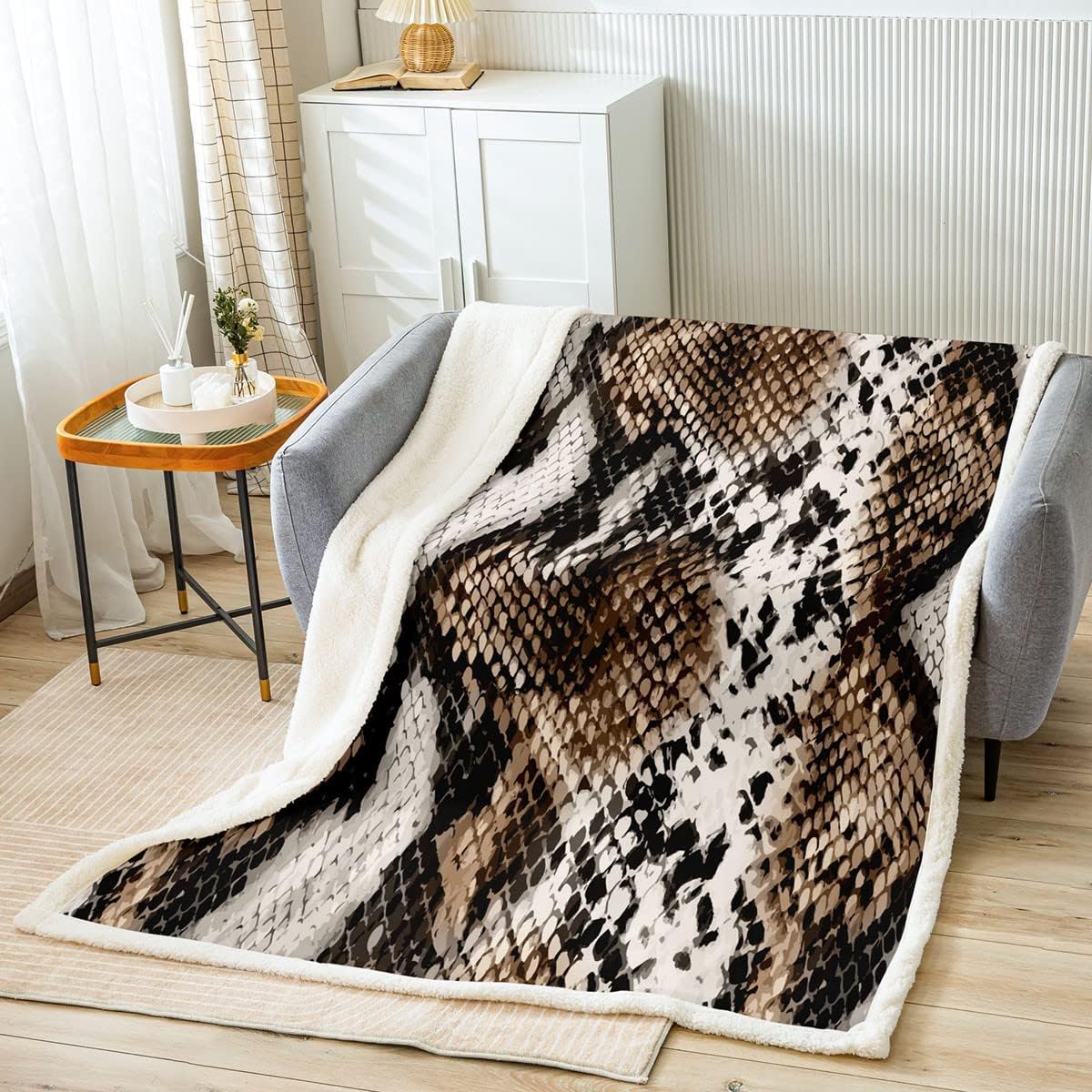 Snake Skin Bed Blanket Wild Animals Throw Blanket