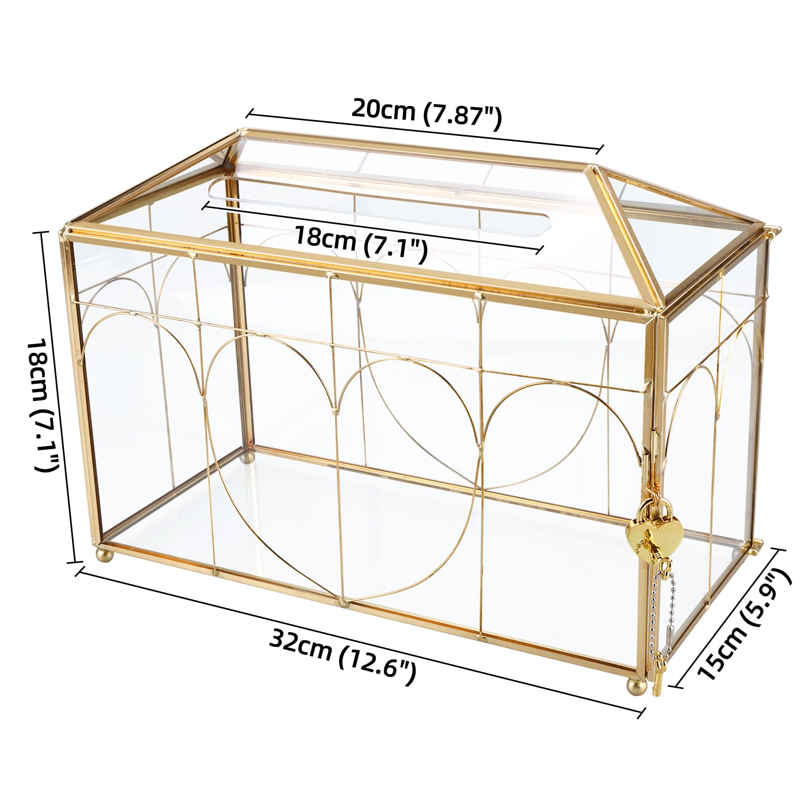 HighFree - Caja Grande Para Tarjetas De Boda Con Lados De Vidrio Y Tapa De  Ranura Acrílica,, image size:1600x1600