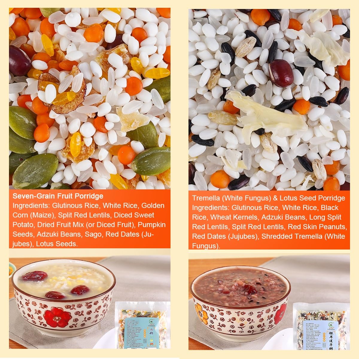 Coffret De Bouillie Grains Intégraux 7 Jours, Sachets Indépendants 100g, 28 Ingrédients Naturels Variés, Saveurs Distinctes