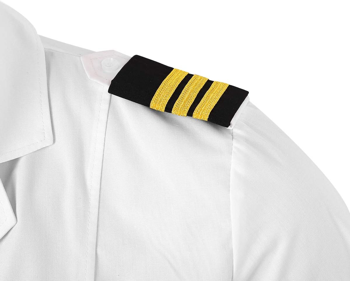 Freebily 1 paar Pilot Gold strepen schoudervullingen Airline Pilot