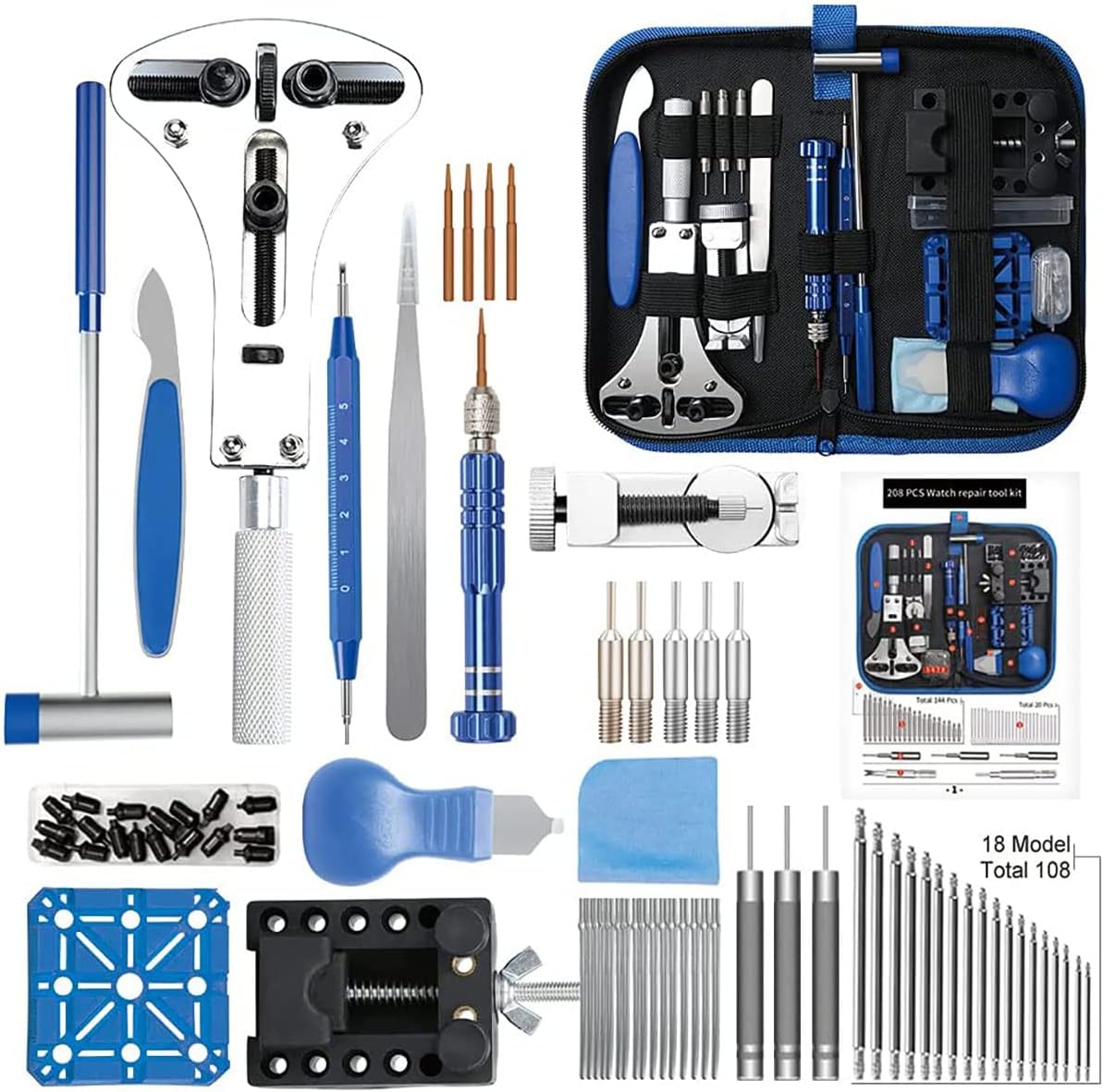 208Pcs Watch Repair Kit Set