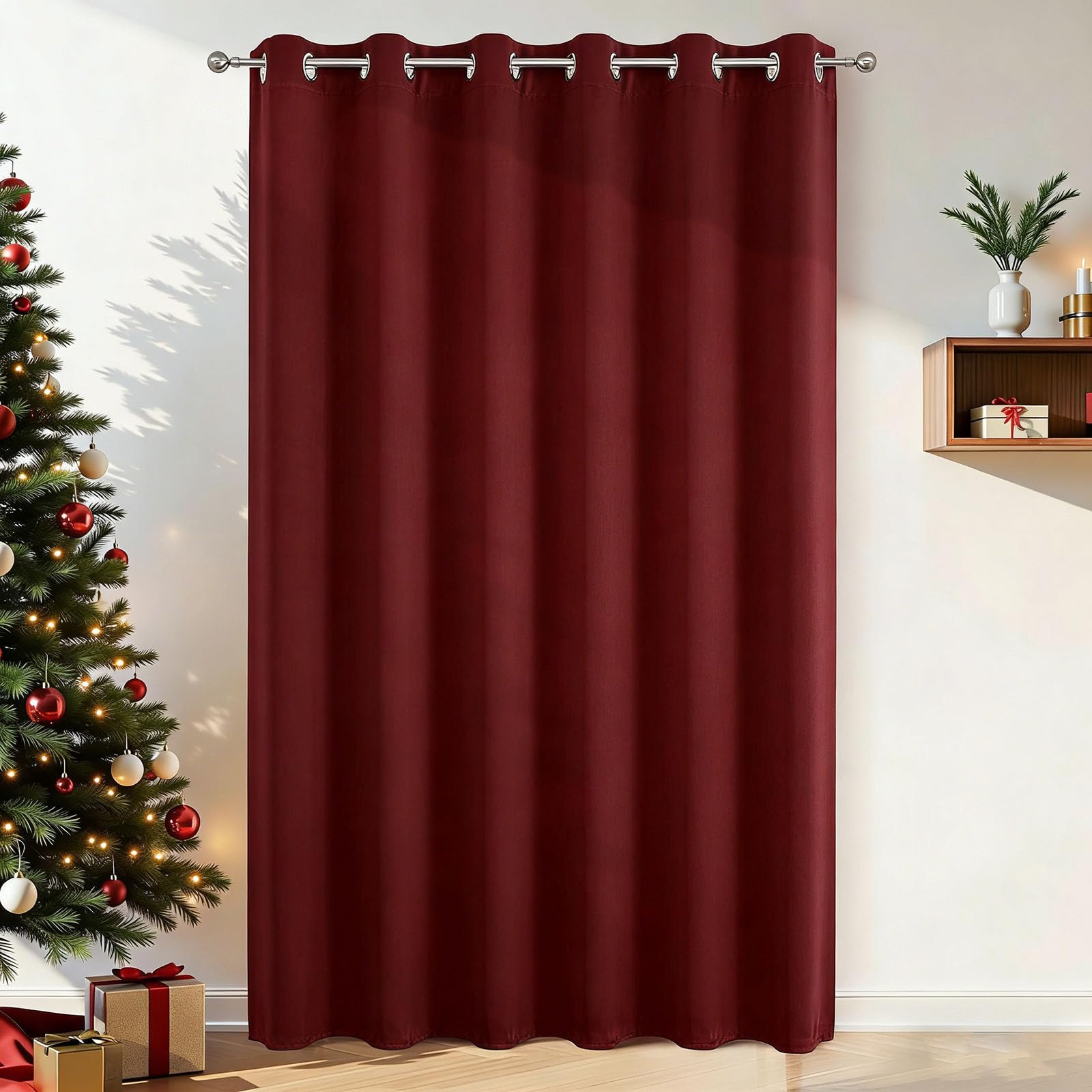 Rideau occultant à oeillets haut de gamme 150x275 cm couleur vin rouge
