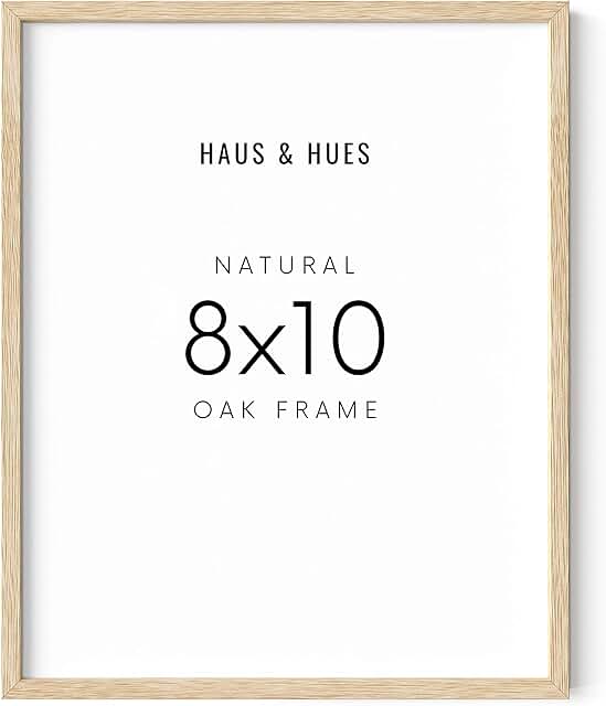 HAUS AND HUES Beige Oak Wood 8x10 Picture Frame - Modern Wood Wall Art D...