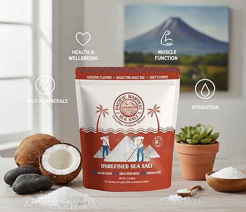 Miniatura 3 de Pacific Harvest Sea Salt Grano grueso, sin refinar, rico en minerales - Cosechado a mano en Colima, México - Sin yodo, sin fluoruro, sin aditivos -