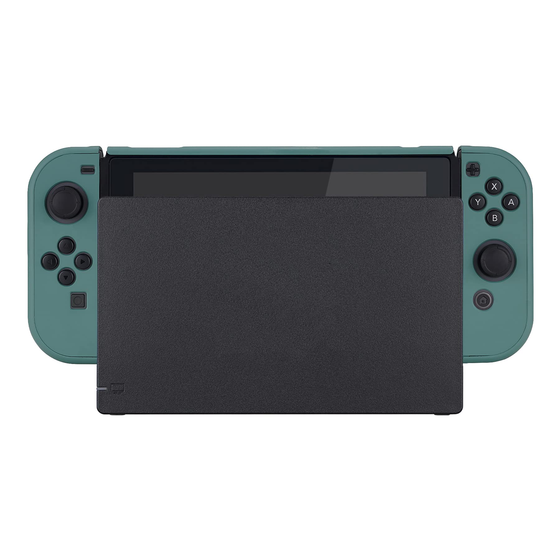 eXtremeRate PlayVital Back Cover for Nintendo Switch Console, NS Joycon Handheld Controller Separable Protector Hard Shell, Customized Dockable Protective Case for Nintendo Switch - Hunter Green — view 7