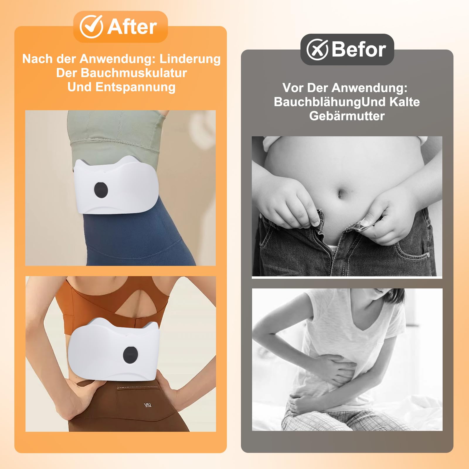Kabelloser Bauchmassagegerät,Tragbar Bauchmuskeltrainer Elektrisch Mit 3 Geschwindigkeiten & Modi Wiederaufladbar Elektrischer Bauch Trainingsgerät für Taille Bauch