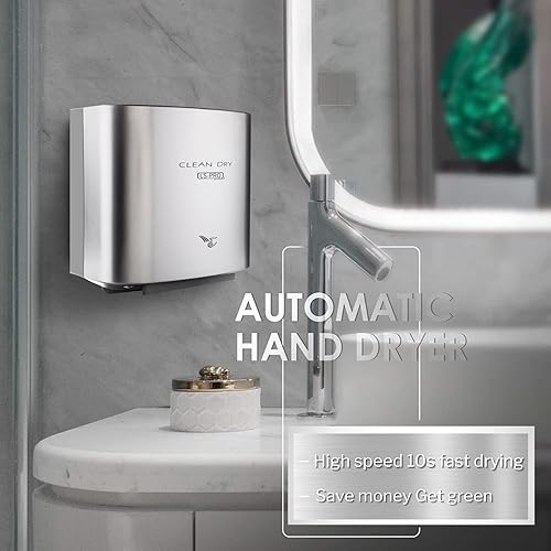 Miniatura 5 de LS-PRO Secador de manos automático para baños comerciales. Aire caliente de alta velocidad, manos secas en 7s. Funcionamiento sin contacto con