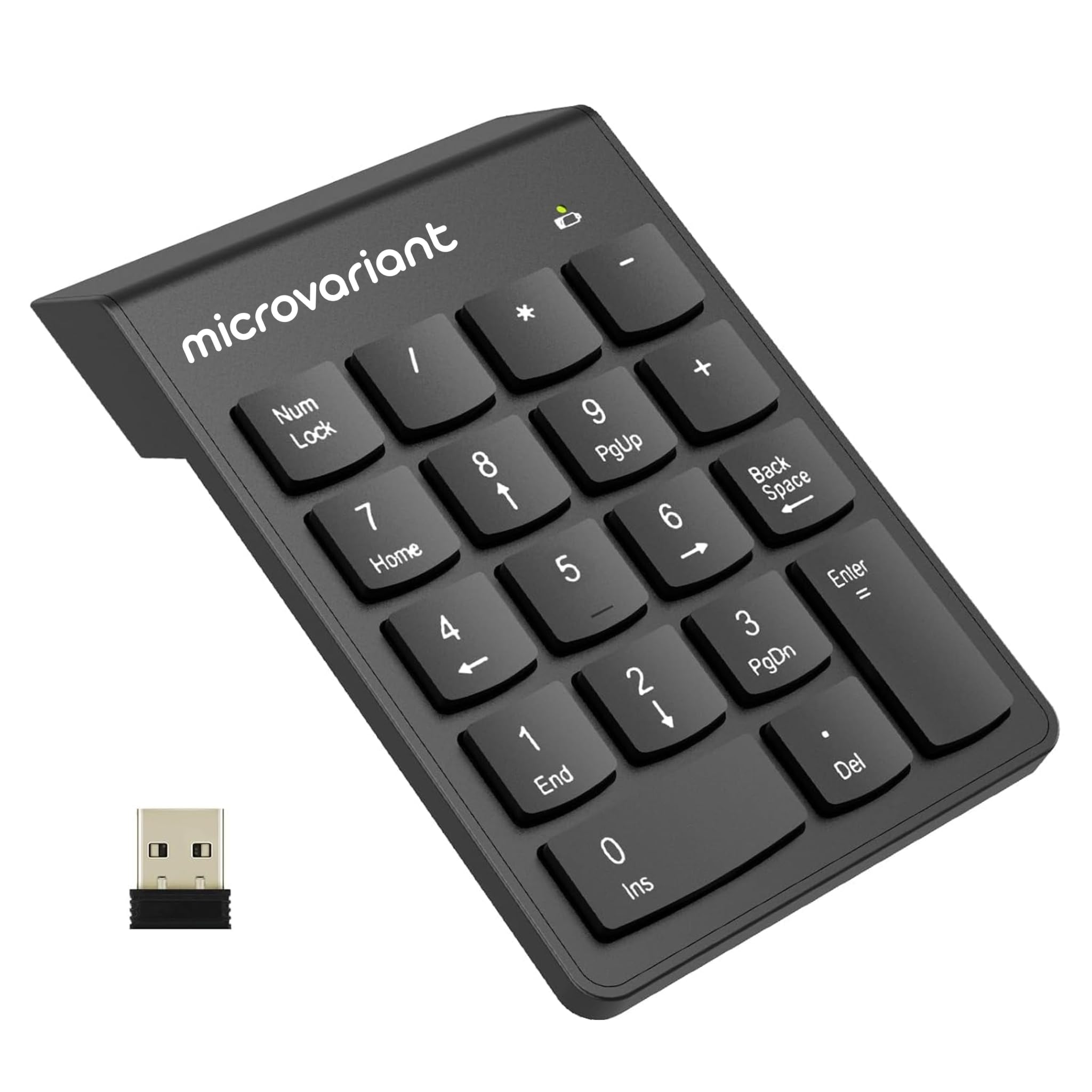 Wireless 18-Key Numeric Keypad Compact Number Pad with 2.4G Receiver for Laptop, Desktop, PC, Surface Pro Black-image-33