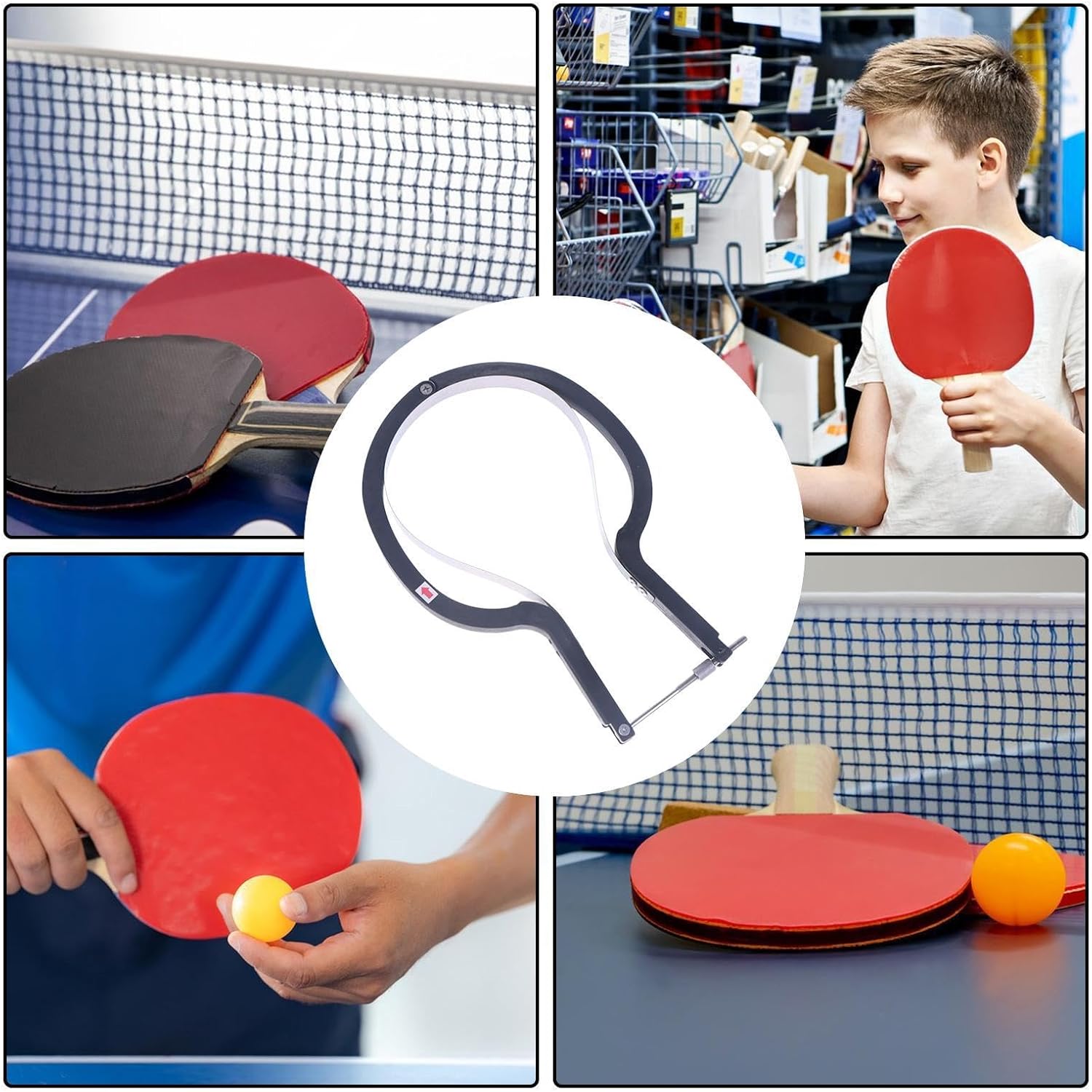 Table Tennis Trimmer, Adjustable Racket Cutter, 8x3 Inches Rubber Tool with Arc Feature, Durable Trimmer with Precision Edge, Sports Accessory for Adult and Student Players