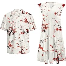 His and Hers Matching Outfits Sundresses for Women Tiered Sewing Mens Casual Shirts Button Down