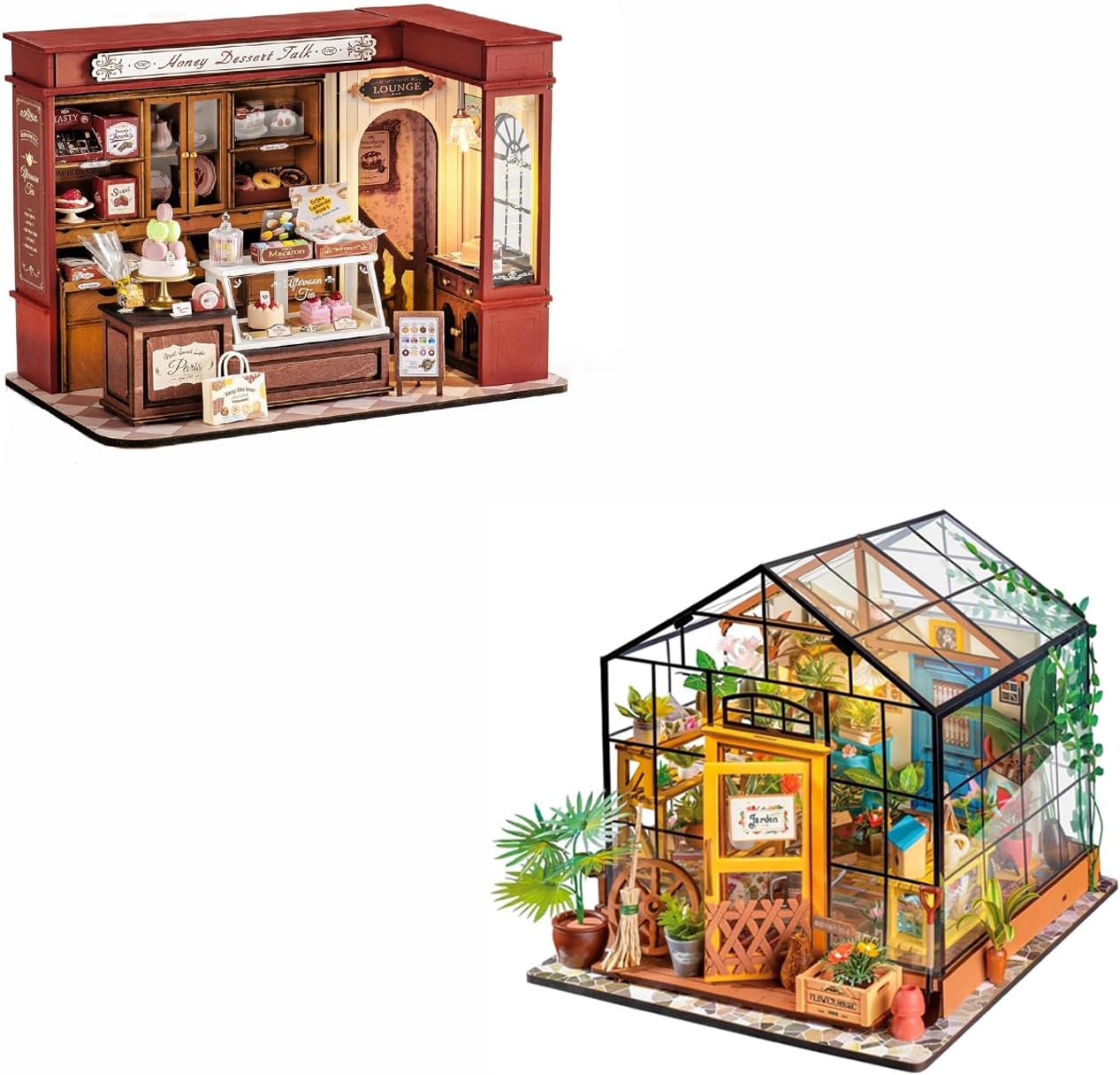 ROBOTIME DIY Miniature House Kit, Mini Wooden Dollhouse Kit for Adults,