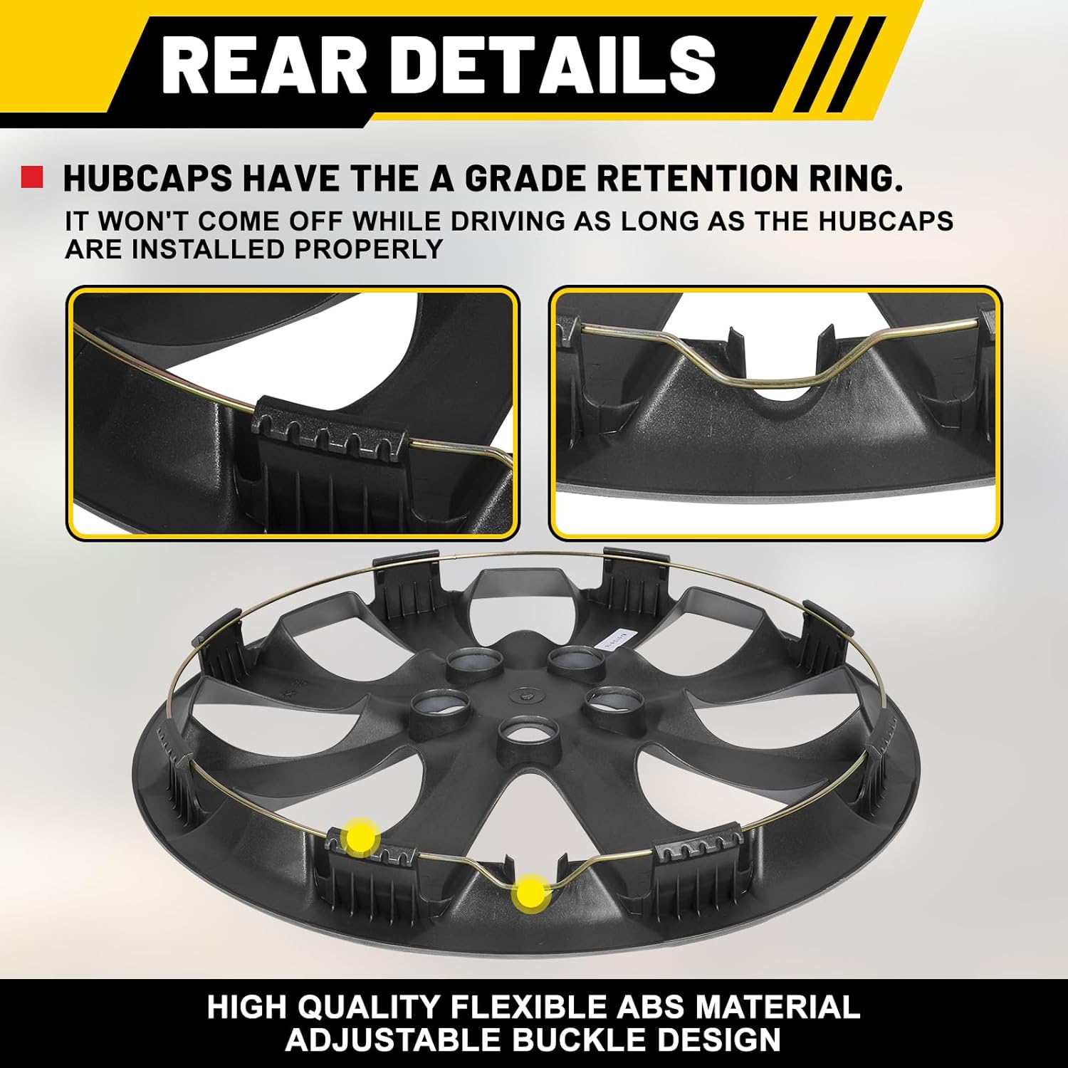 16" Hubcaps Wheel Rim Cover Compatible for 2009-2014 Toyota Matrix, 2009-2024 Toyota Corolla, 2023-2024 Toyota Corolla Hybrid, ABS+PC Material, 16-Inch, Set of 4, Lacquer Color 42602-02540