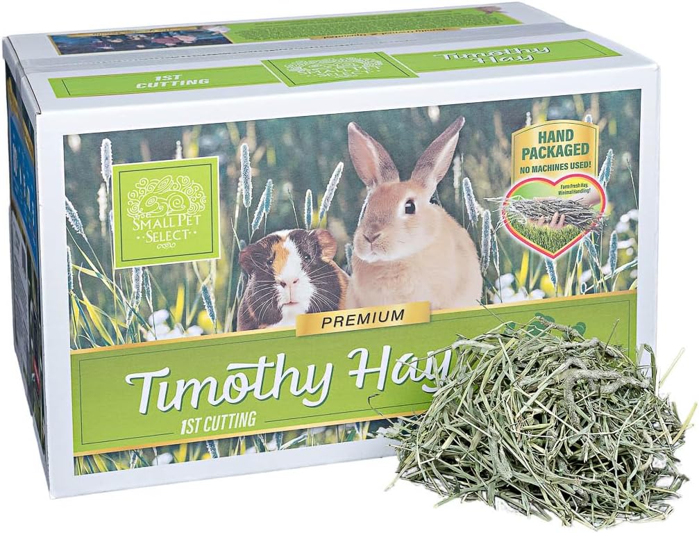 Small Pet Select 1st Cutting Timothy Hay, Animal Food for Guinea Pig, Rabbit, Hamster, Bunny, or Chinchilla, Natural Hay Grown in the USA, 20lb