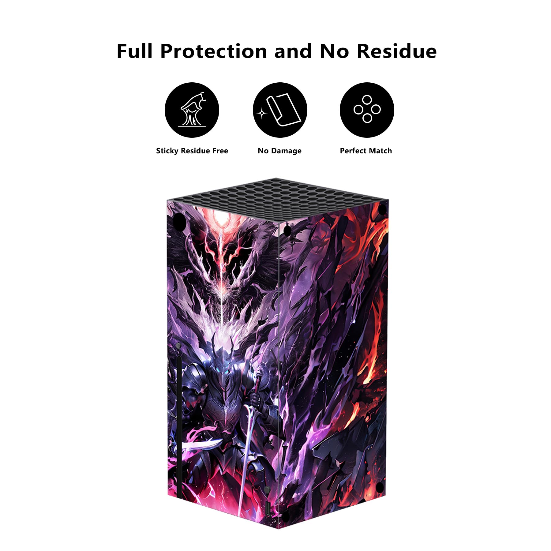 PlayVital Skin Autocollant Decal pour Xbox Séries X Console Manette,Habillages Vinyle Cover Sticker pour Xbox Séries X Console-Chevalier du Mal