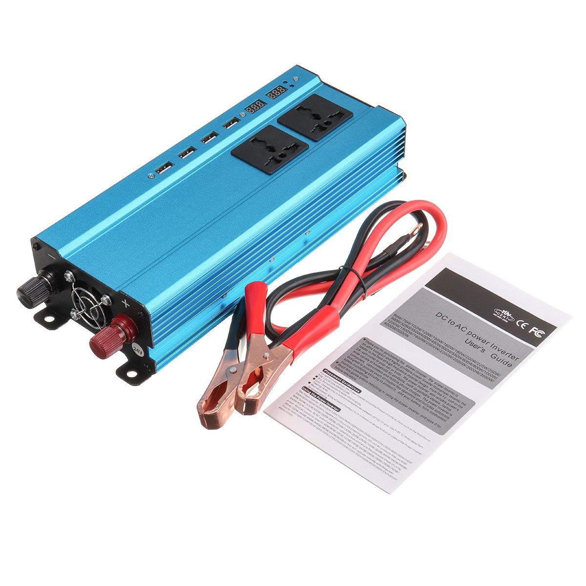 5000W 12V / 24V DC zu 220V Wechselrichter führte geänderten Sinus-Wellen-Konverter-Blau - 24V