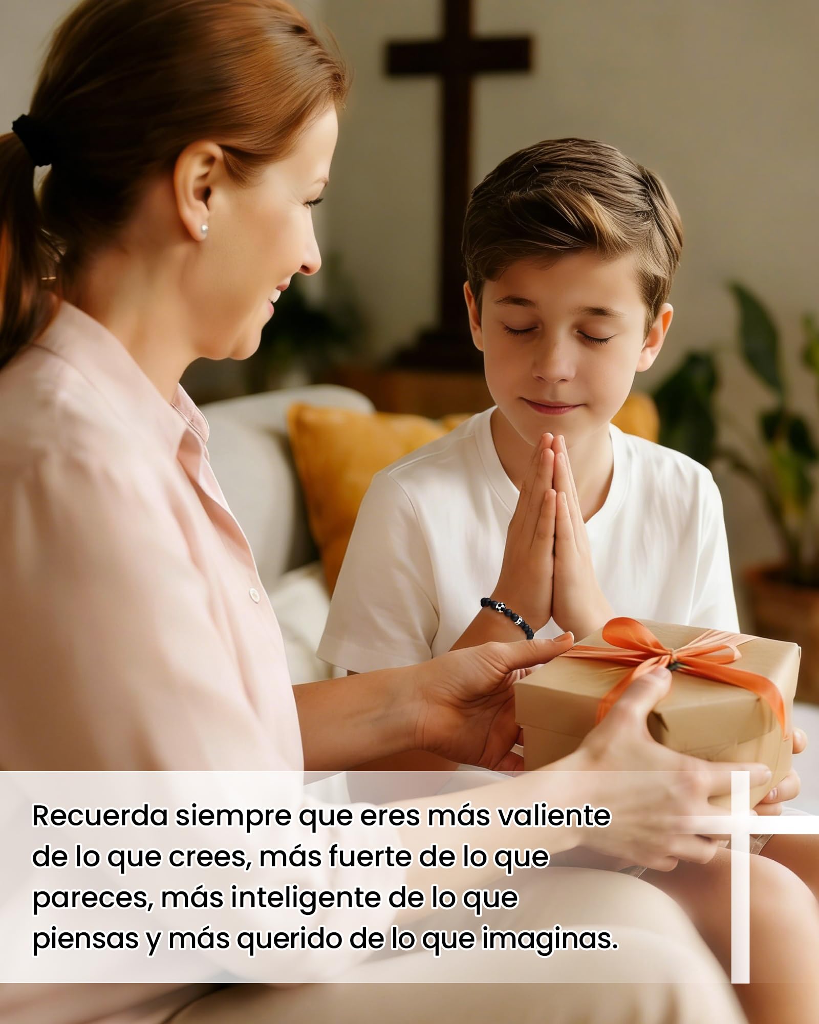 VU100 Regalos Comunion Niño Niña, Regalos Primera Comunion Niño Niña Recordatorios Comunion Originales Pulsera Comunion Niños Niñas Hombre Pulsera Cruz Ajustable