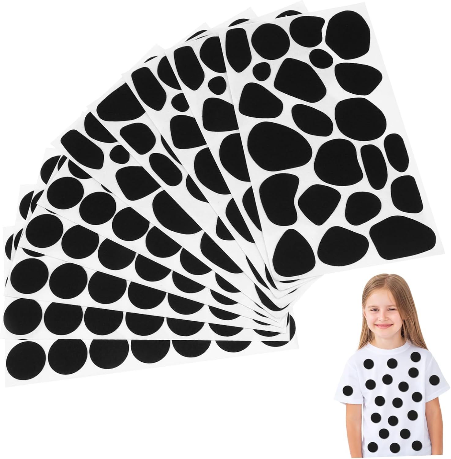 10Sheets Self Adhesive Felt Stickers Felt Circles Irregular Dots for DIY Crafts Clothes Decoration Gentle Skin Versatile Use