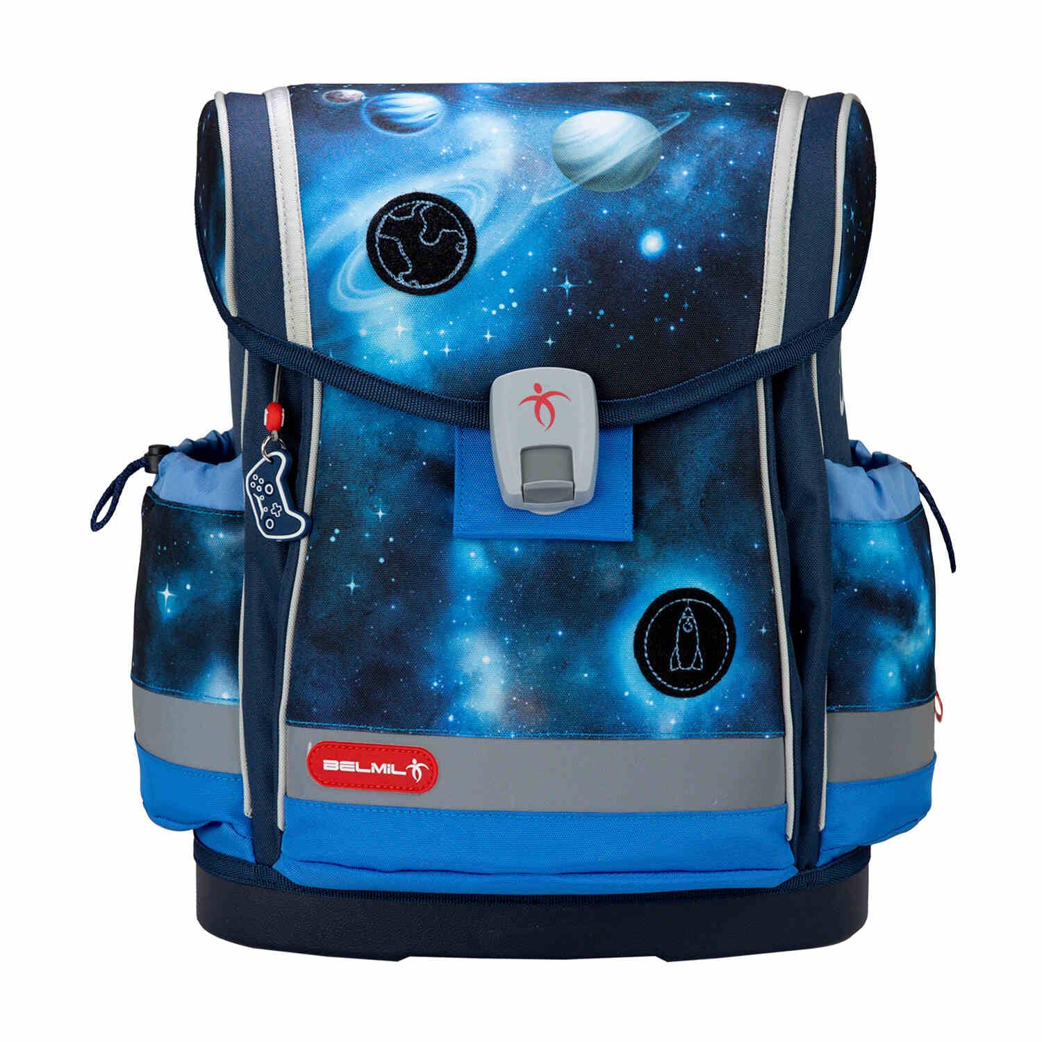 Belmil Classy Plus Schulranzen Set 5-teilig mit Brustgurt (405-78/AG/S) (Galaxy Light)