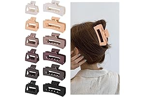 12 Pack of Rectangle Hair Clips