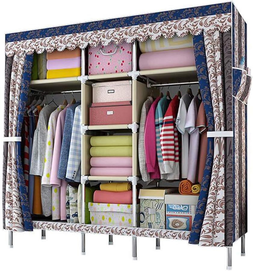 Cloth Wardrobe Clothes Closet, Portable Closet Wardrobe Storage Closet Standing Closet Fabric Cabinet Portable Wardrobe,C_168X45X168CM