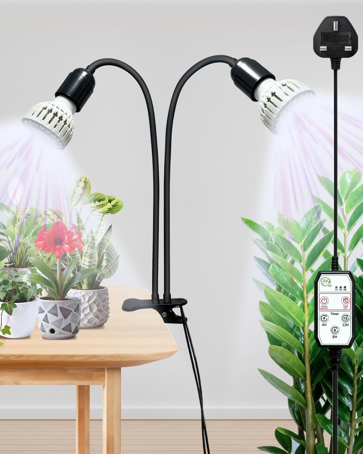 Grow Lights for Indoor Plants, Grow Bulb for Seedlings, Succulents (2-Head)