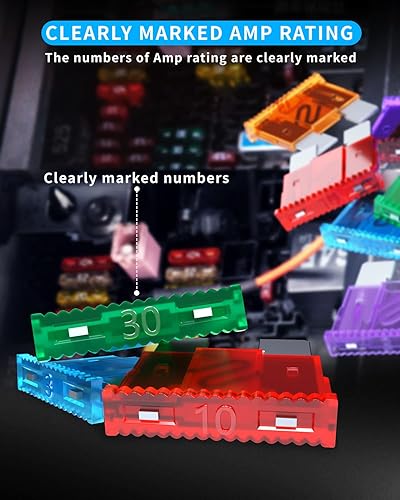 Miniatura 4 de Fusibles de coche - 140 piezas estándar de hoja de fusibles para automóvil, repuesto de fusibles automotrices (2A, 3A, 5A, 7.5A, 10A, 15A, 20A, 25A,