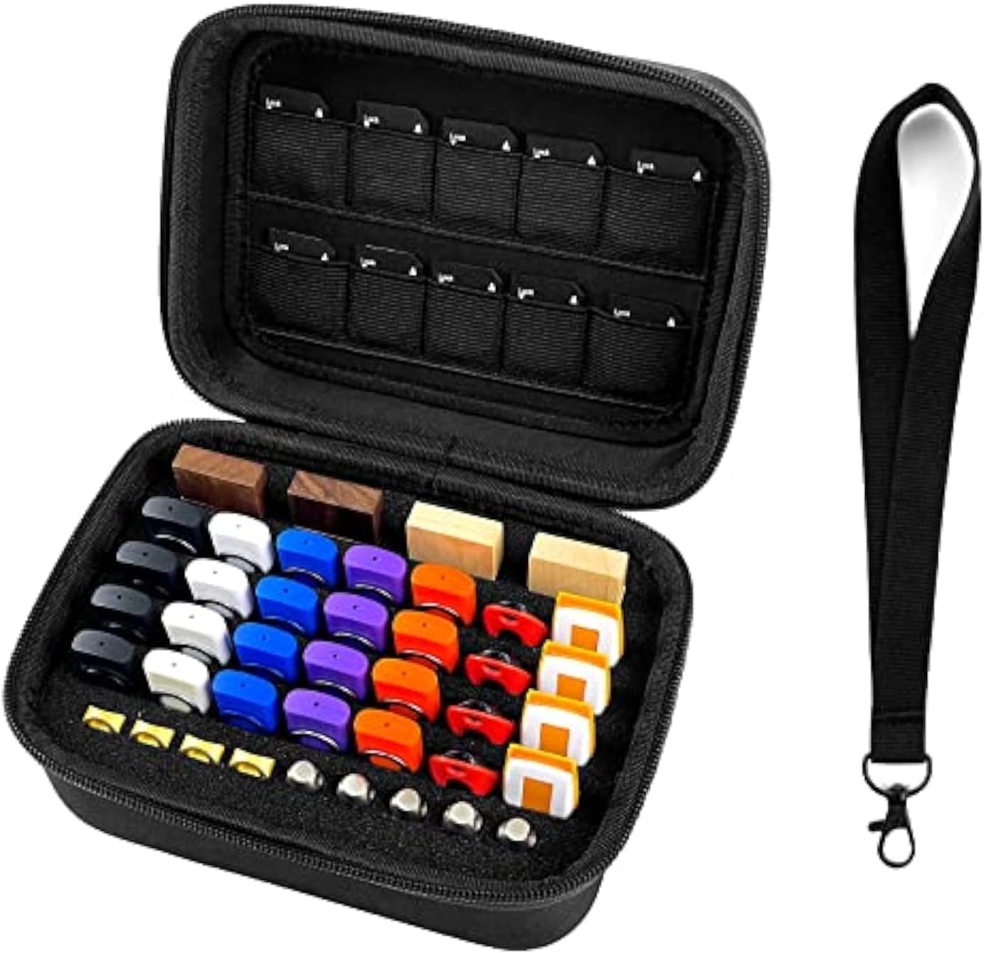 SD/SDXC/SDHC Card Holder Organizer – USB Drives Storage Case for Sandisk/Samsung/SamData/Inland/PNY/Netac/JBOS (Case Only with Label and Strap)