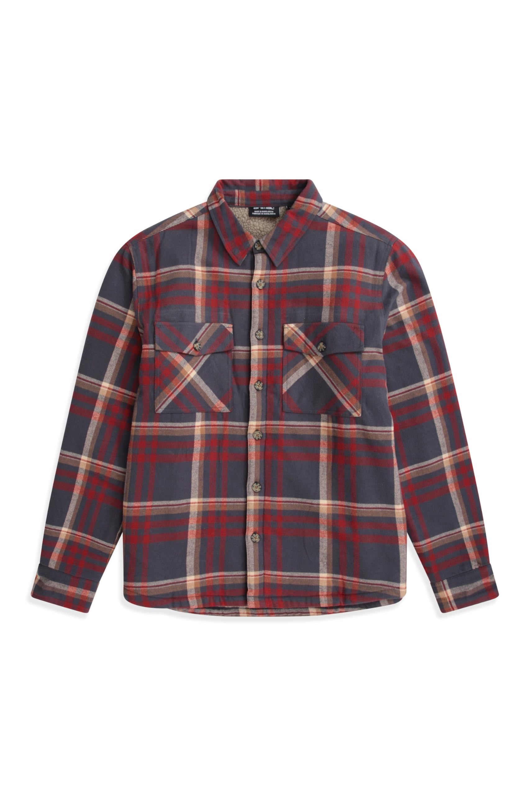 Animal Tide Mens Shirt - Lightweight, Warm & Cosy Top in Soft Fabric with Plush Lining - Best for Autumn, Winter, Holiday & Outdoors Berry L