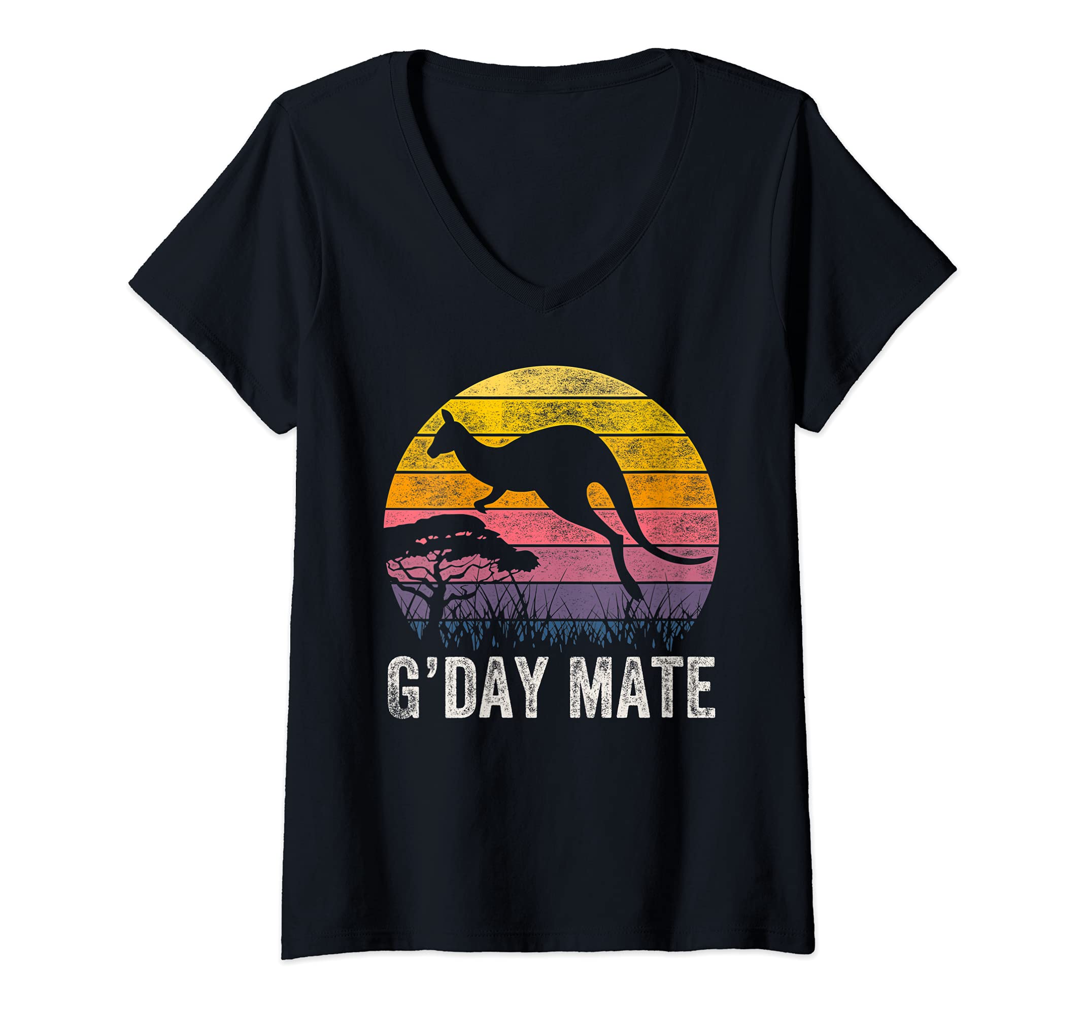 Australia Love TShirts G'Day Mate - KangarooWomens Australia G'Day Mate Shirt Funny Kangaroo Australian Symbol V-Neck T-Shirt