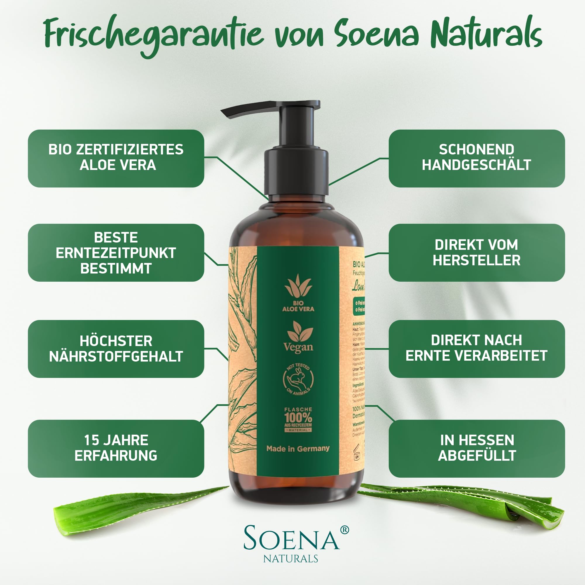 SoenaNaturals Aloe Vera Gel with 100% Organic Aloe Vera | Free from Alcohol  & Perfume | Natural Cosmetics | Cruelty Free | Moisturiser | After Sun - ...