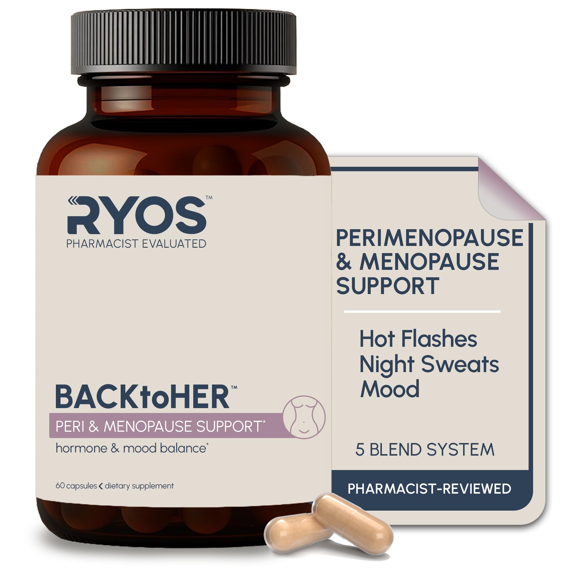 RYOS Menopause & Perimenopause Relief for Women, Hot Flashes & Night Sweats
