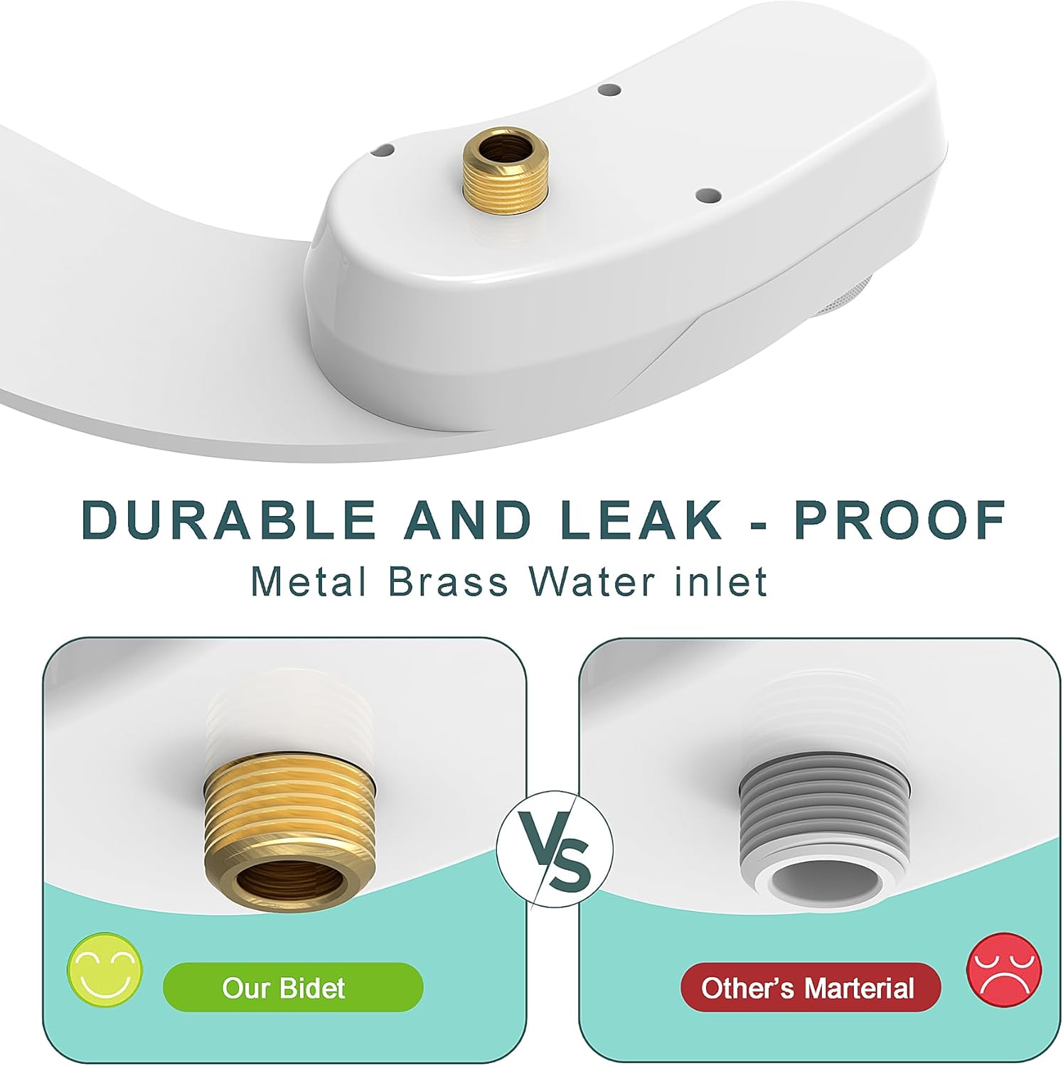 Left Handed Bidet - WITHLENT Left Handed Bidet Ultra-Slimt Non-Electric Dual Nozzle (Frontal & Rear Wash) Left Handed Control Adjustable Water Pressure,Bidet Toilet Seat Attachment(Bamboo)