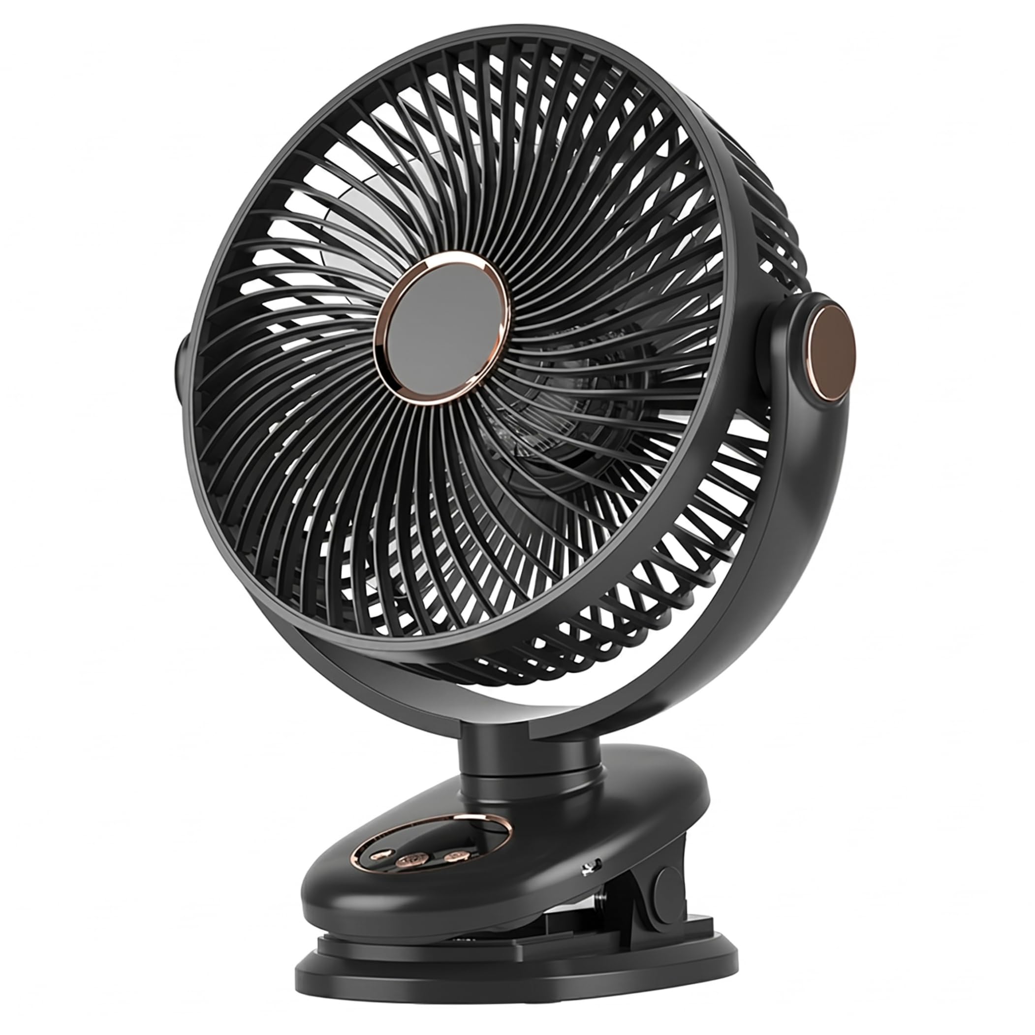 Goutdori Portable Clip on Fan Rechargeable Battery Powered, 3 Speed 720° Rotation Quiet Fan for Desk Stroller