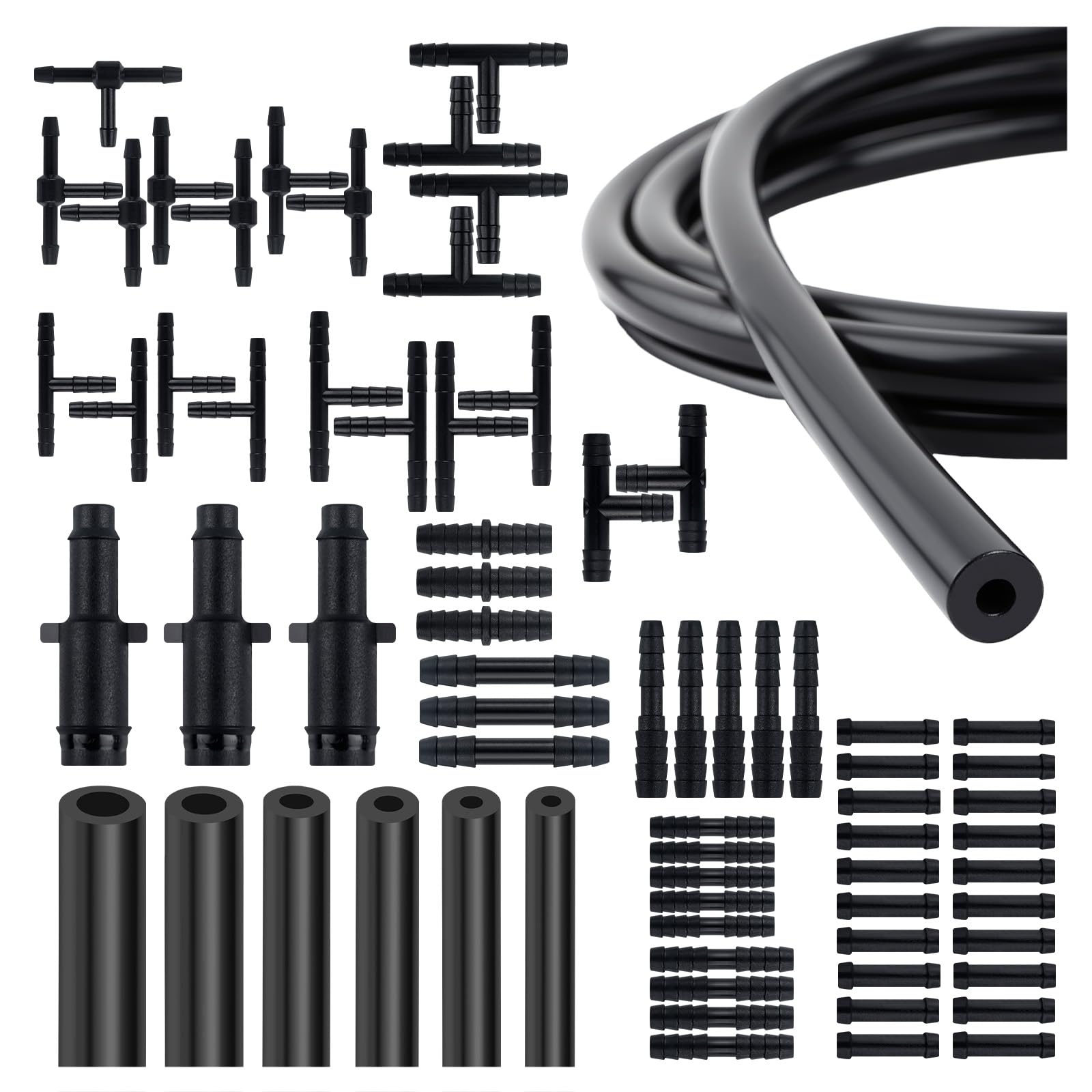Mangueras de vacío de silicona Kit de 6 piezas de 5 pies con 64 conectores
