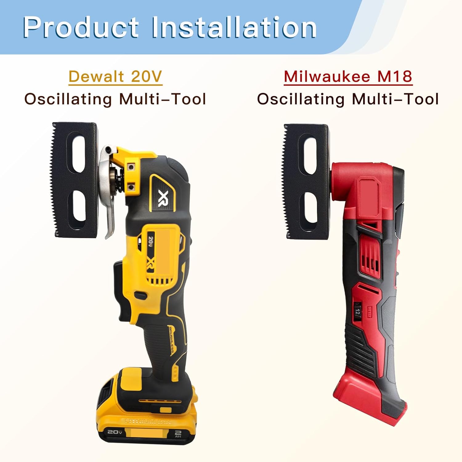 1 Pcs Upgrade Rectangular Slot Cutter, Compatible with Dewalt 20V & Milwaukee M18 Oscillating Multi-Tools, Hardened Steel Drywall Outlet Cutter One Step in Place Electrical Box Cutter for Sheetrock