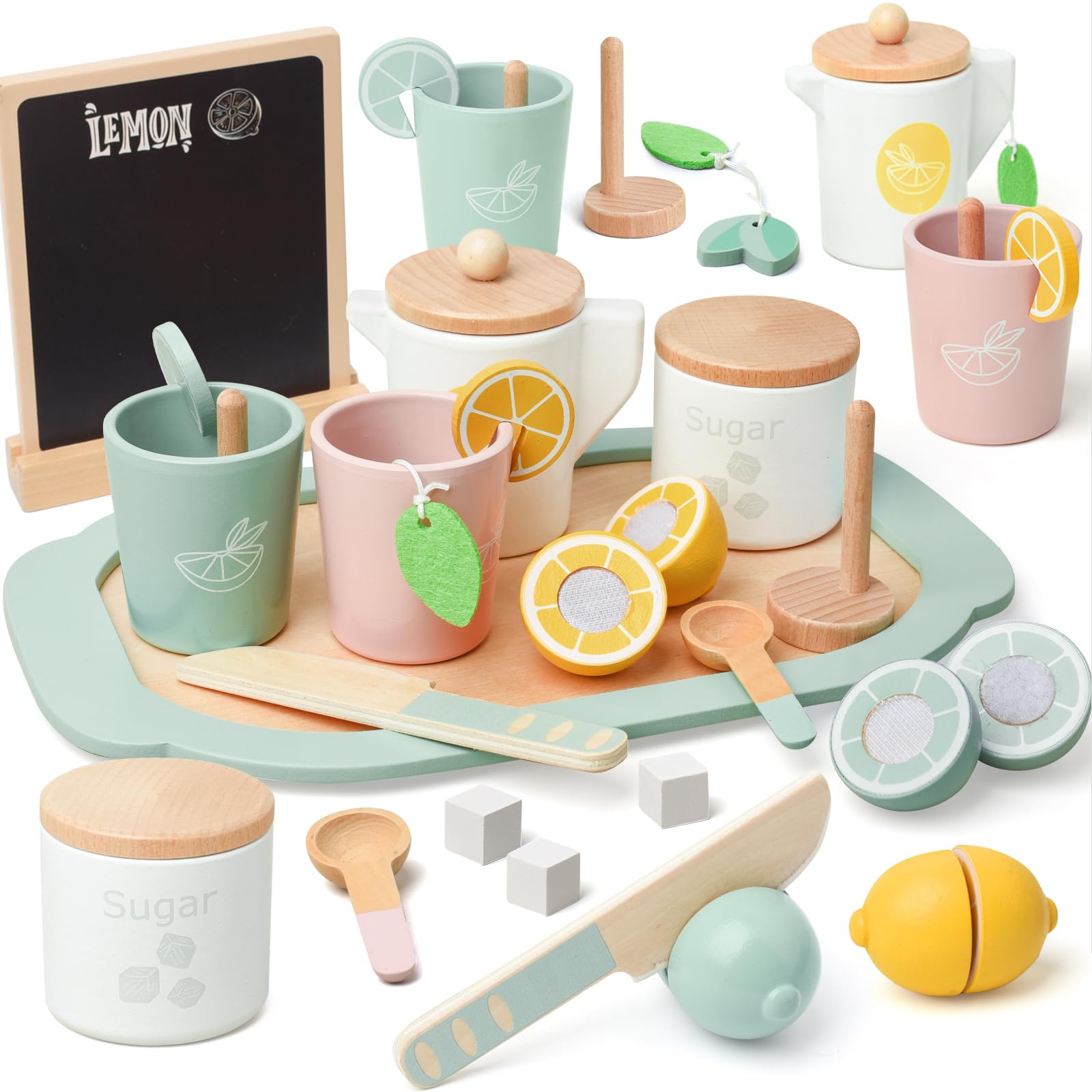 Amazon.com: Masonbaby Lemonade Stand for Kids Tea Set Pretend Play