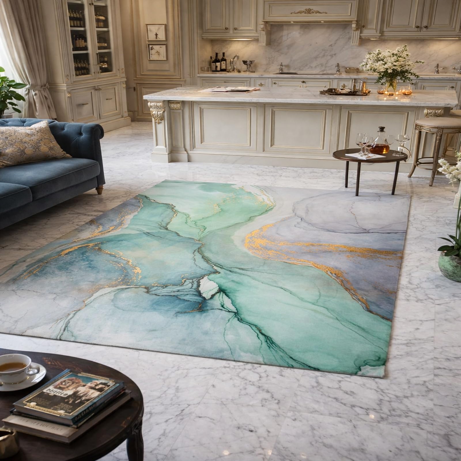 Tapis de salon lavable et facile d'entretien fini les taches tenaces